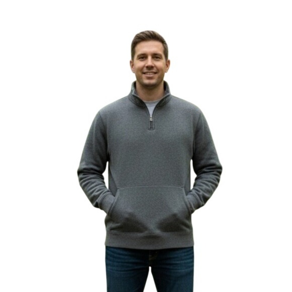 LL‎ Bean Mens Quarter Zip Sweatshirt Pullover Sweater Outdoor Gorpcore Gray XL